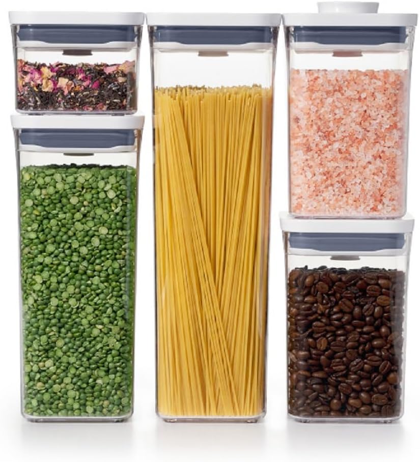 Food Storage For Pantry - 5-Piece Airtight Food Storage Container Set,