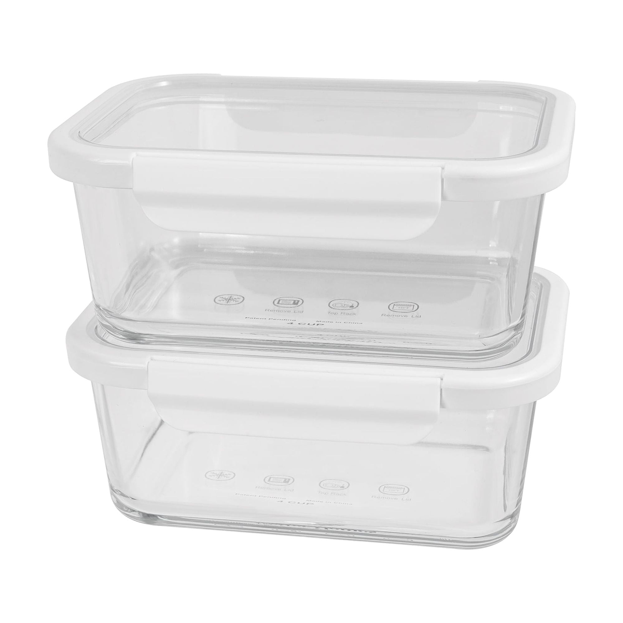 Food Storage For Pantry - 4Cup Rectangle Glass Food Storage Container