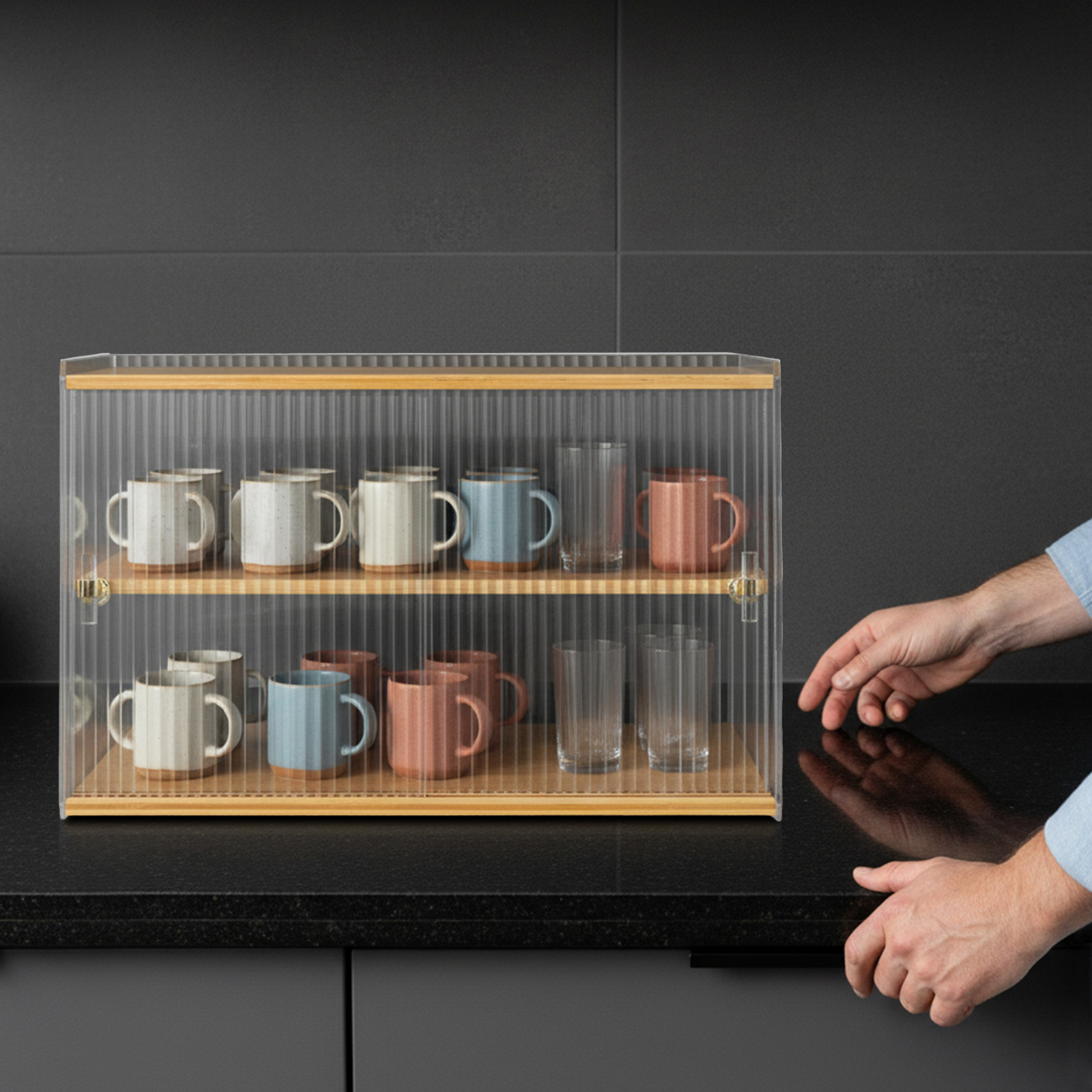 Food Storage For Room - Cup Storage Rack, Bamboo Sideboard, Cupboard