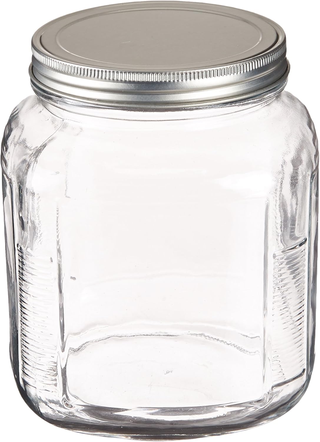 Food Storage 4 Quart - 4-Pack Glass Cracker Jars with Brushed