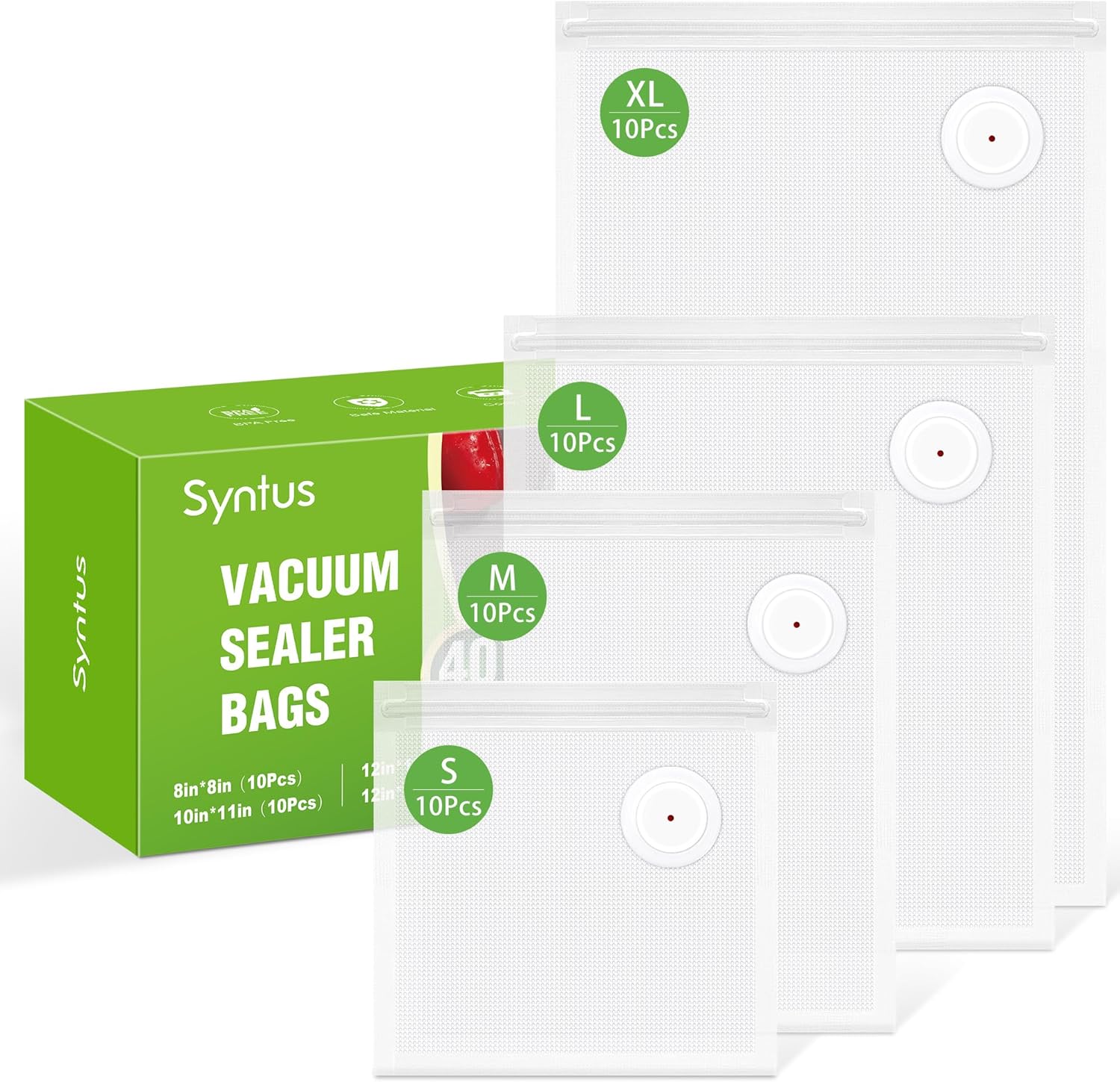 Food Storage Reusable Bags - 40 Pcs Vacuum Sealer Bags Reusable