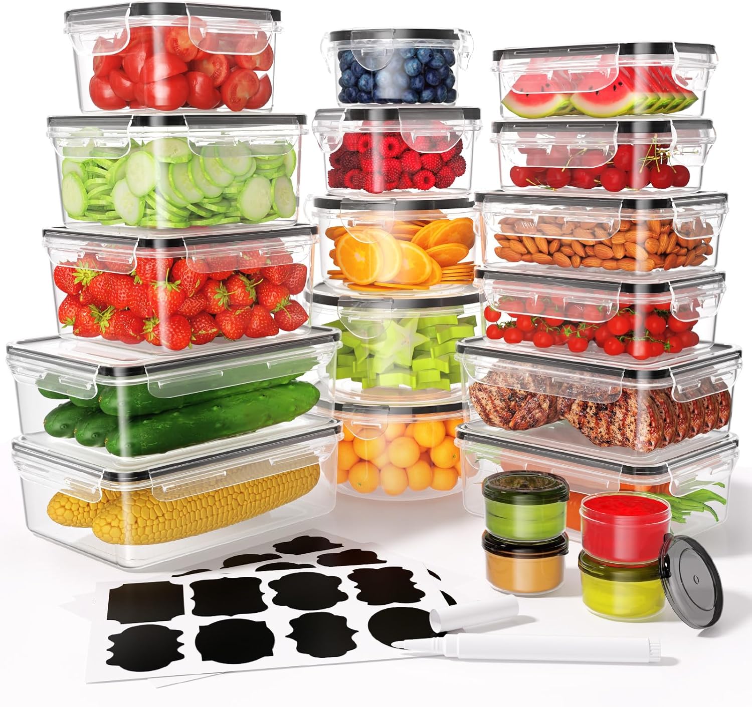 Food Storage With Lids - 40-Piece Airtight Food Storage Container Set