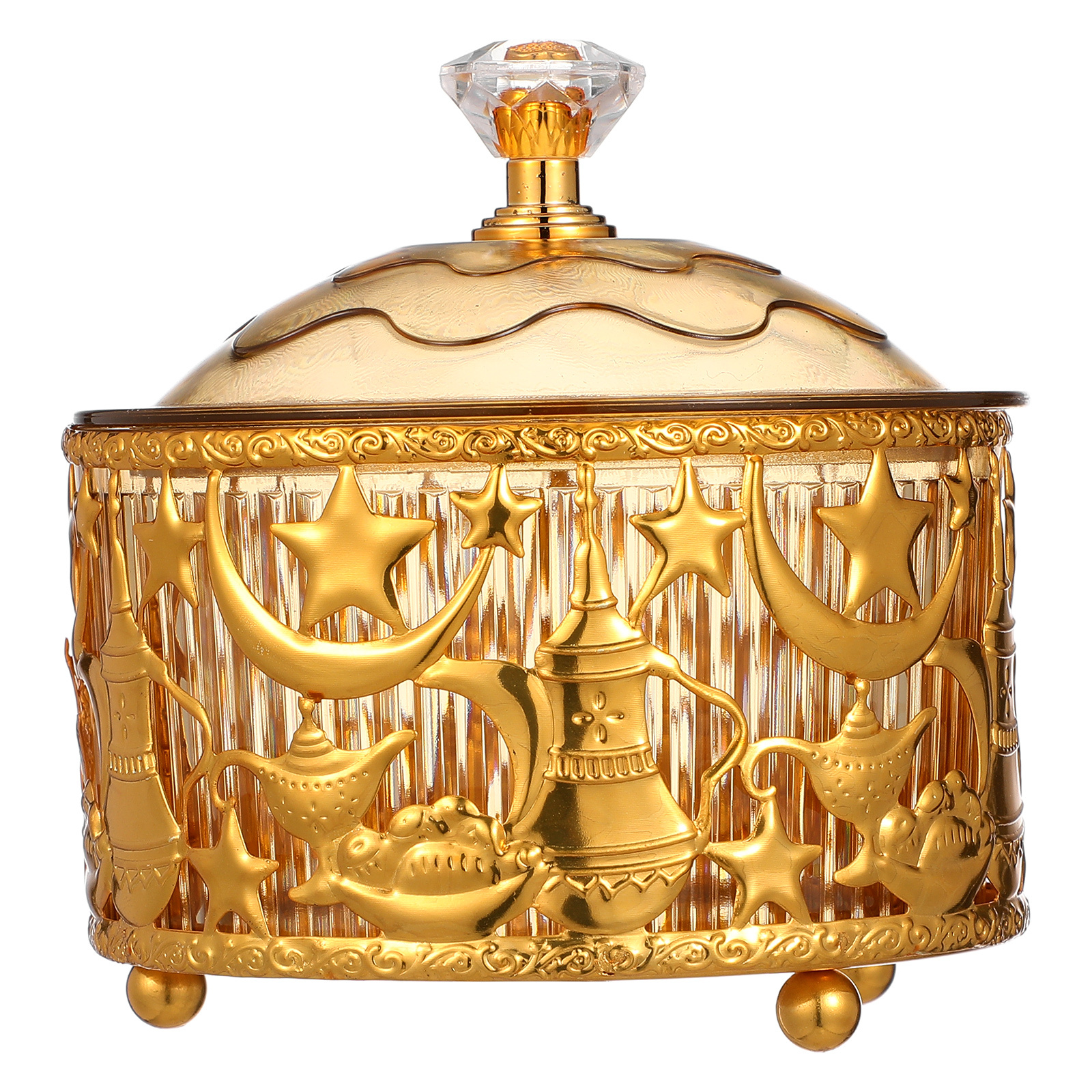 Food Storage Home - Round Arabic Snack Tray with Dome
