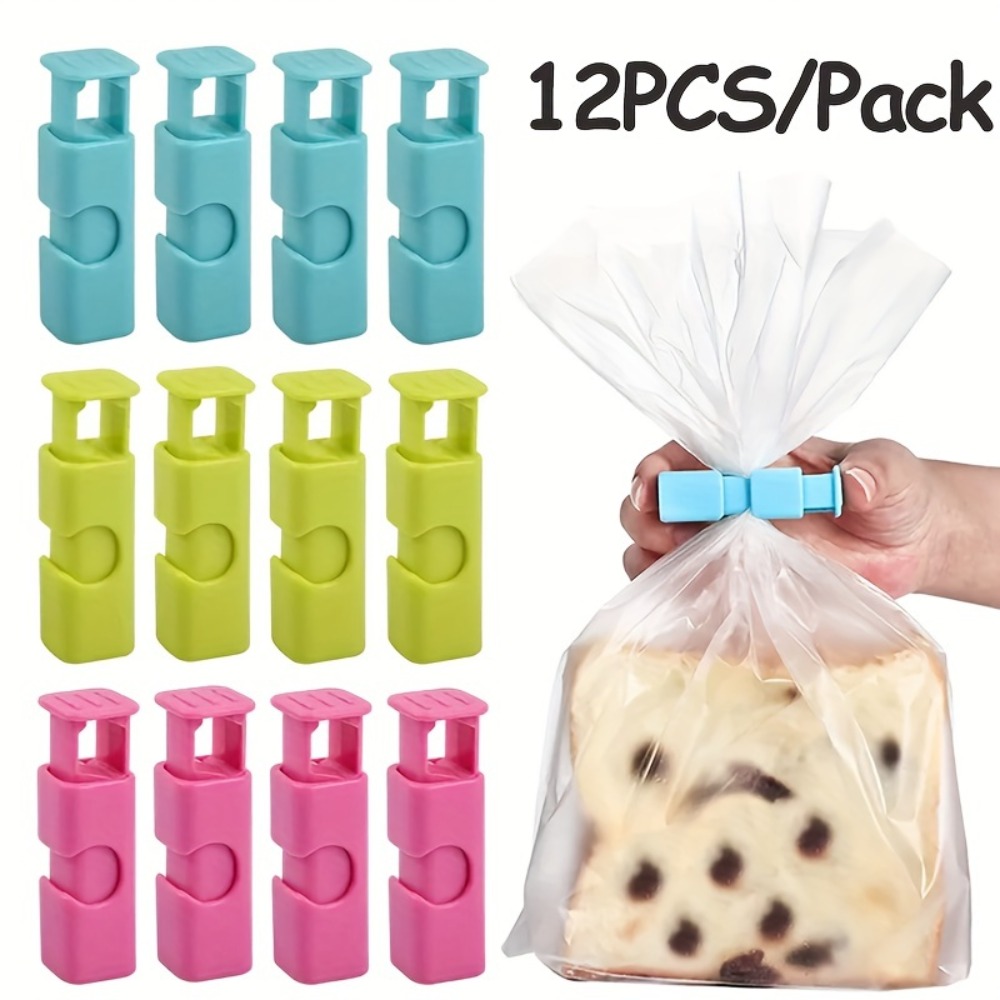 Food Storage Reusable Bags - Food Bag Sealing Clips 12 Pcs