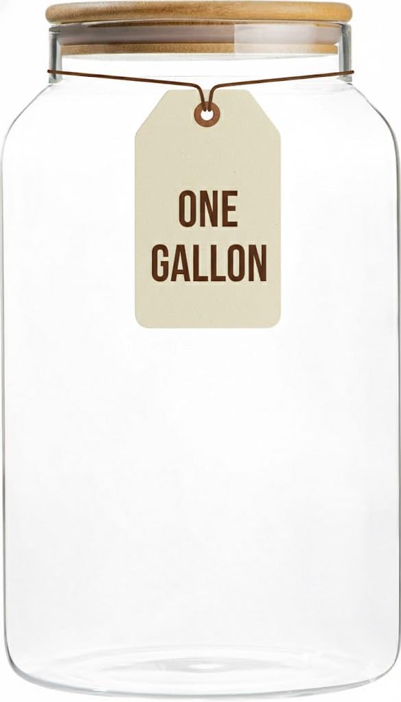 Food Storage With Lids - 1 Gallon Glass Large Jar with