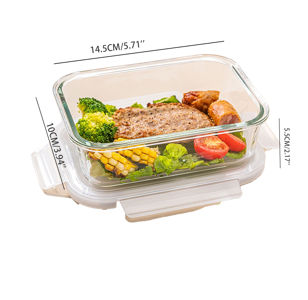 Food Storage Lunch Box - High Borosilicate Glass Lunch Box with