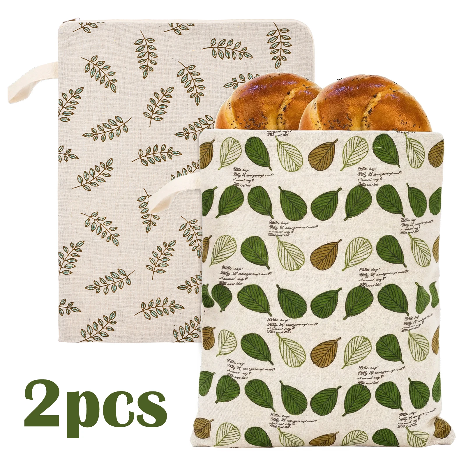 Beeswax Food Wrap - 2Pcs Beeswax Linen Bread Bags Reusable