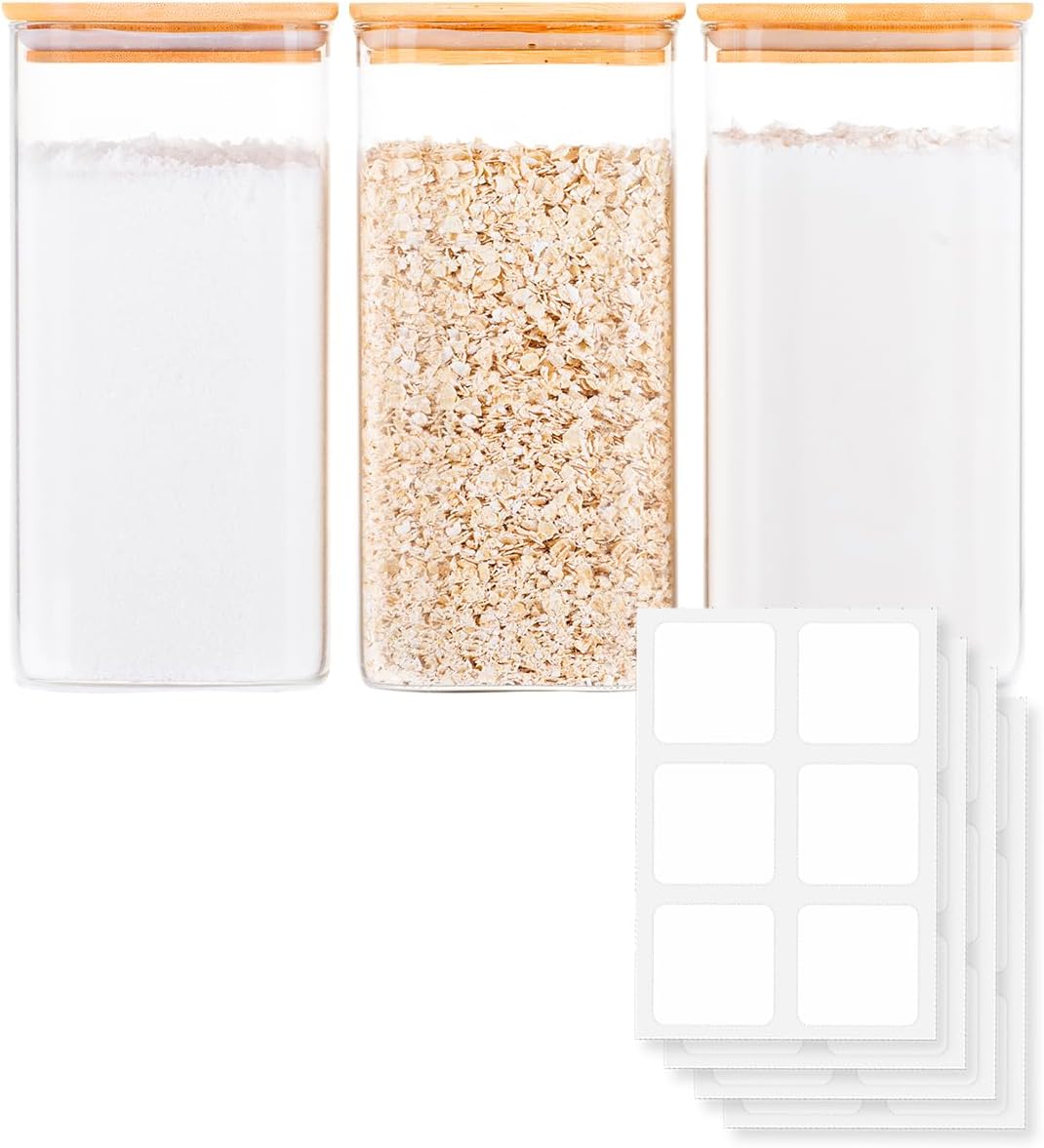 Food Storage For Pantry - Glass Food Storage Jars with Airtight