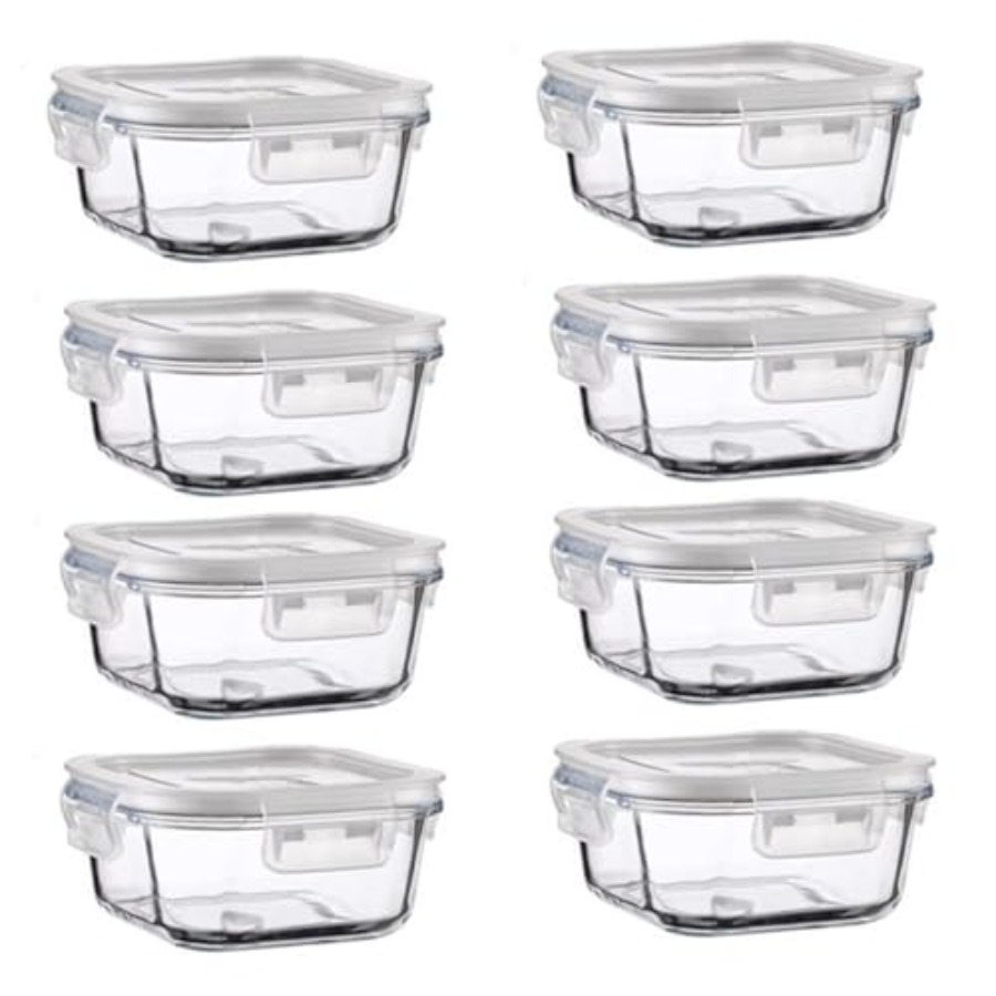 Food Storage With Lids - 16oz Square Glass Food Storage Containers