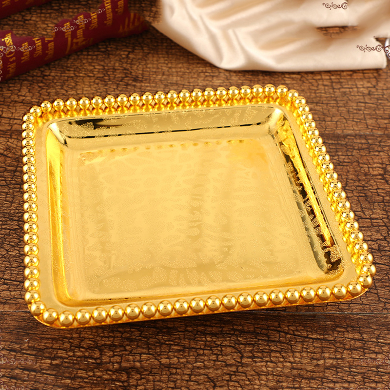 Food Storage Home - PEANDIM European Classical Golden Snack Plate