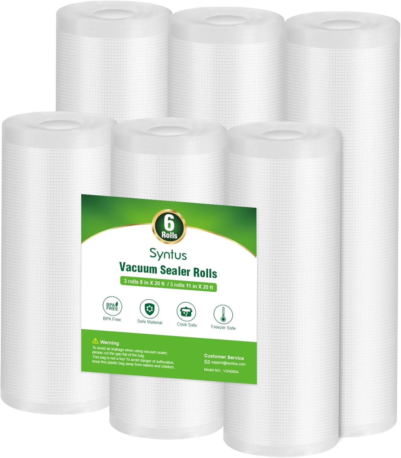 Storage Food Prep - Vacuum Sealer Bags, 6 Pack Rolls