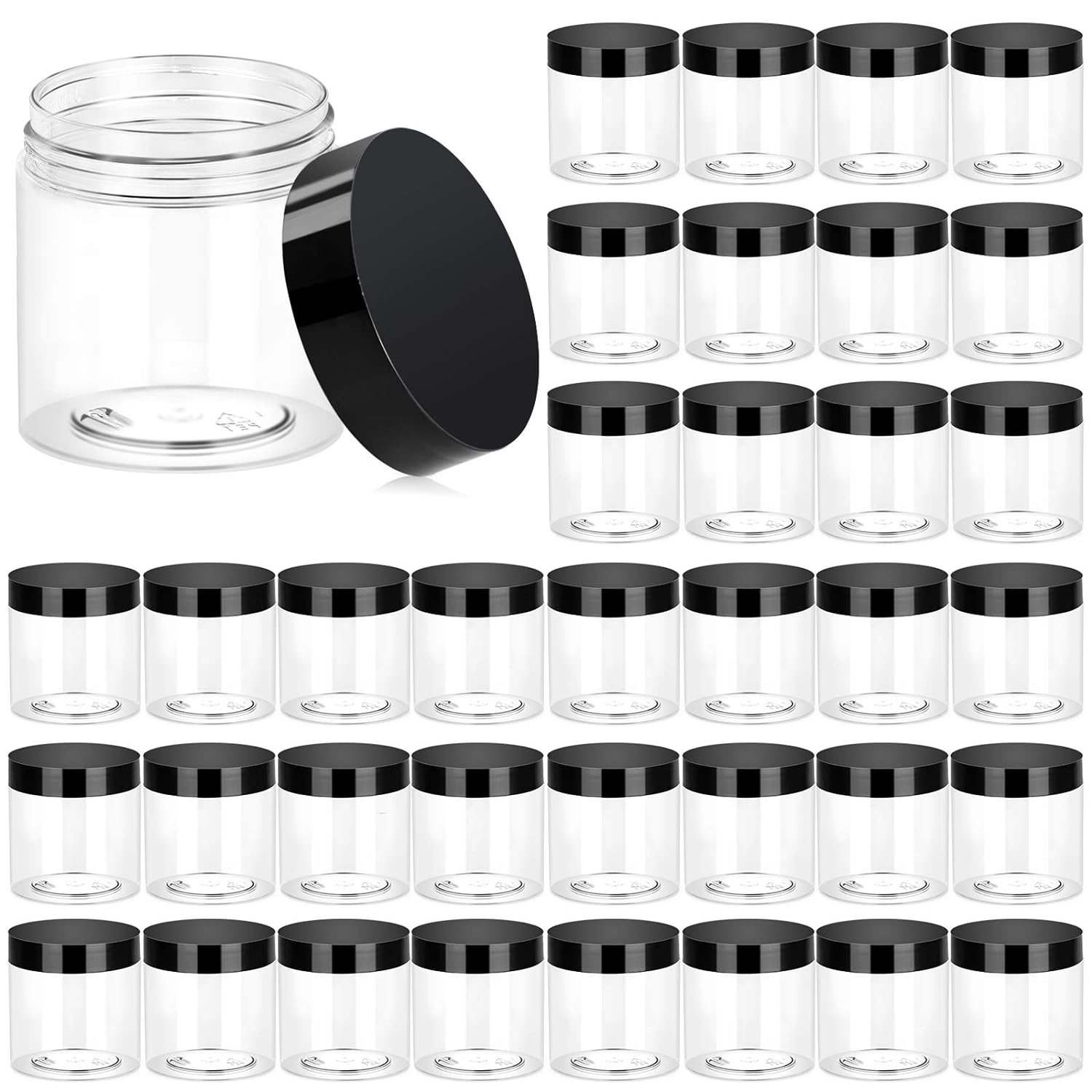 Food Storage Drums - 10 Pcs Empty Transparent Plastic Jars