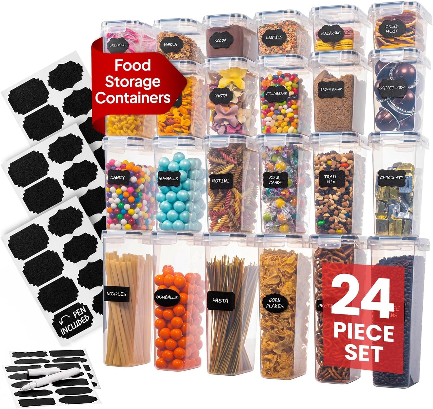 Food Storage For Pantry - Airtight Food Storage Containers Set -