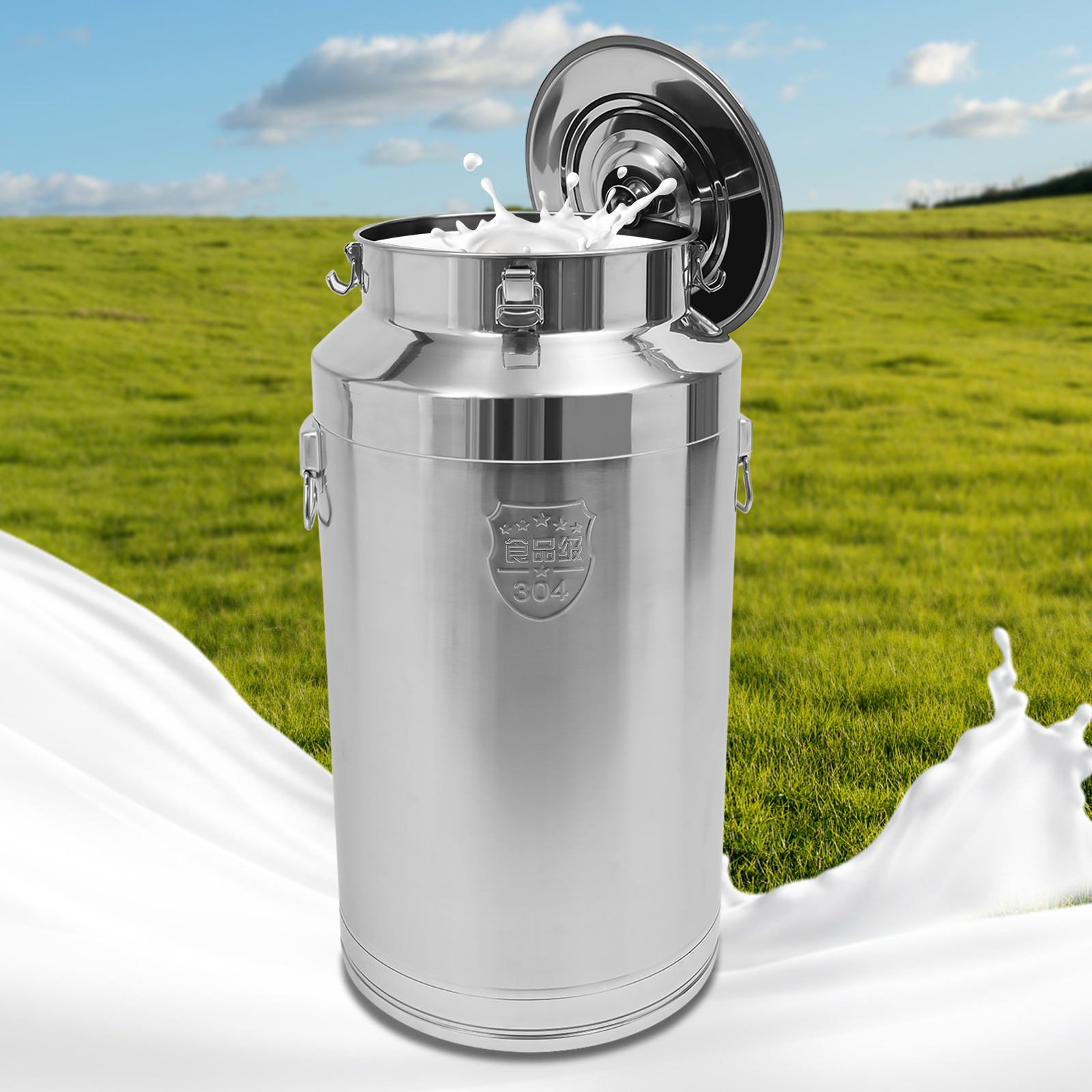 Food Storage Drums - Multi-Purpose Silver Airtight Drum, Food-Grade Safe