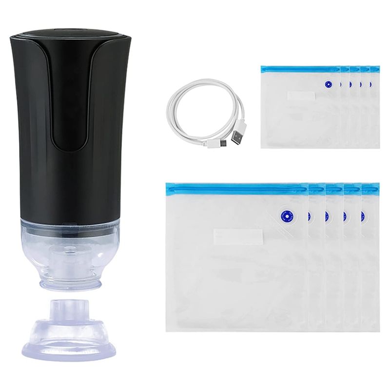 Food Storage Reusable Bags - B03C-Electric Handheld Vacuum Sealer&Reusable Vacuum Food
