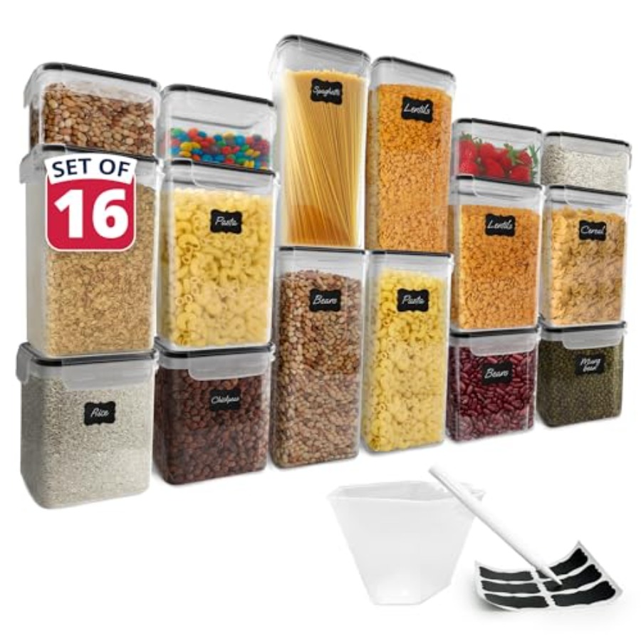 Food Storage For Pantry - Airtight Food Storage Containers with Lids