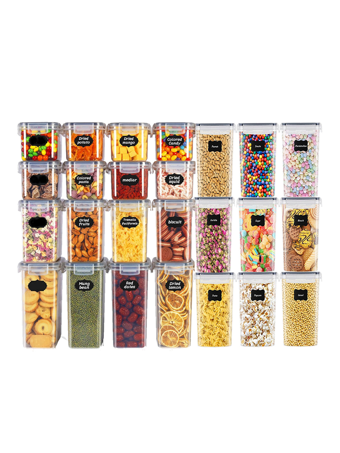 Food Storage For Pantry - 48pcs,Sealed food storage containers with LIDS,