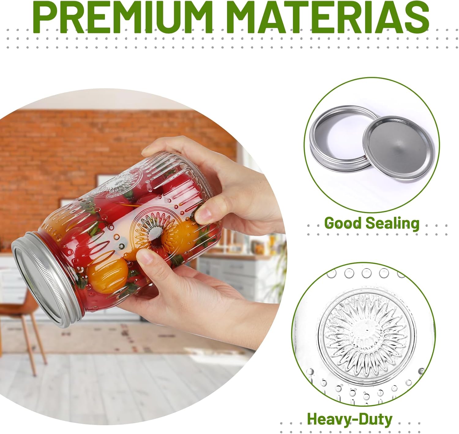 32 oz Wide Mouth Mason Jars wi - Food Storage 4 Quart のレビューと価格