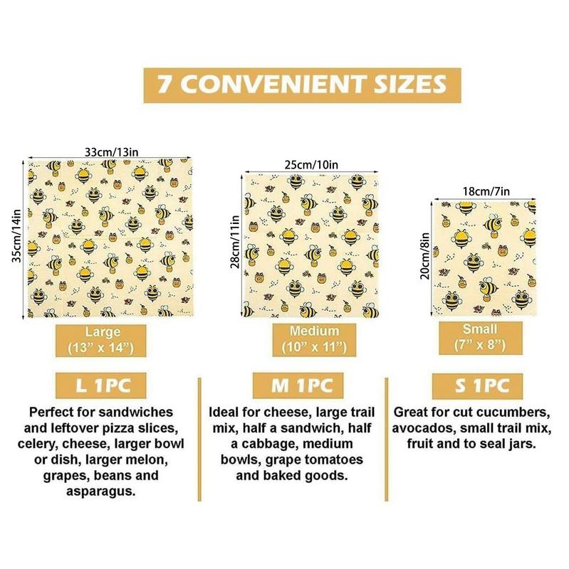 3pcs Reusable Food Fresh Keepi - Beeswax Food Wrap のレビューと価格