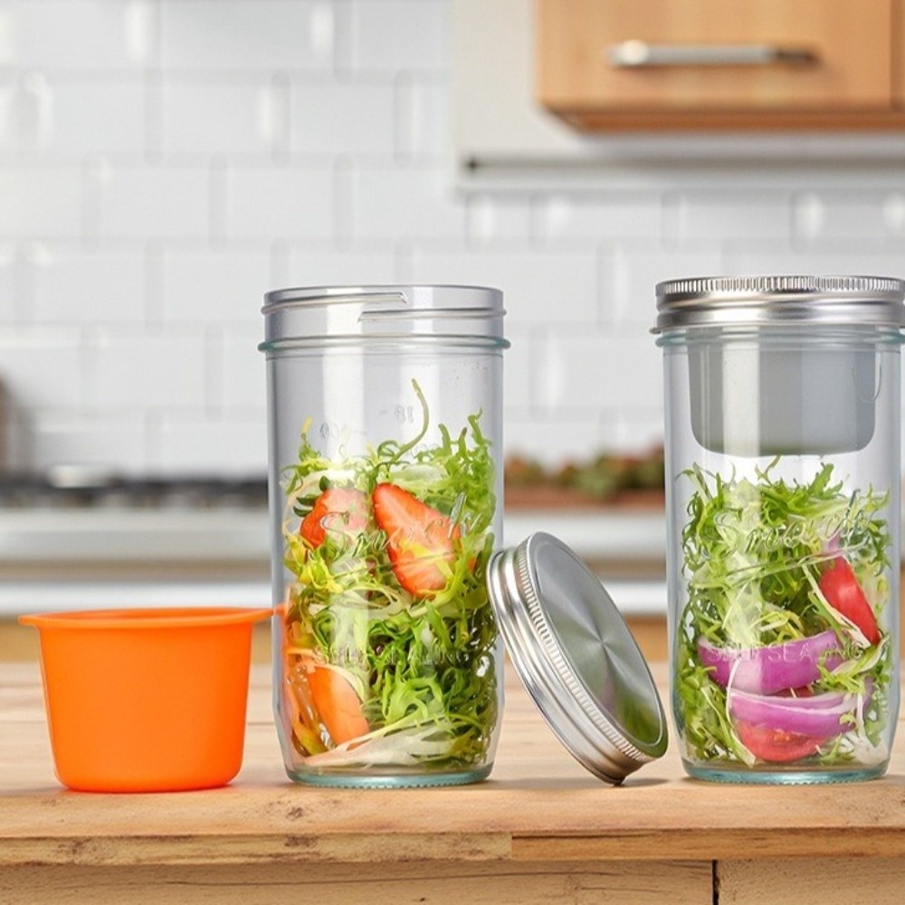 Portable 16/24 Oz Salad Glass  - Storage Food Prep のレビューと価格
