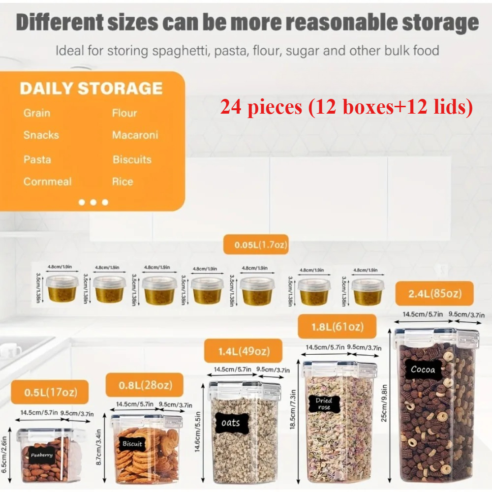 24Pcs Food Storage Containers  - Food Storage For Pantry のレビューと価格
