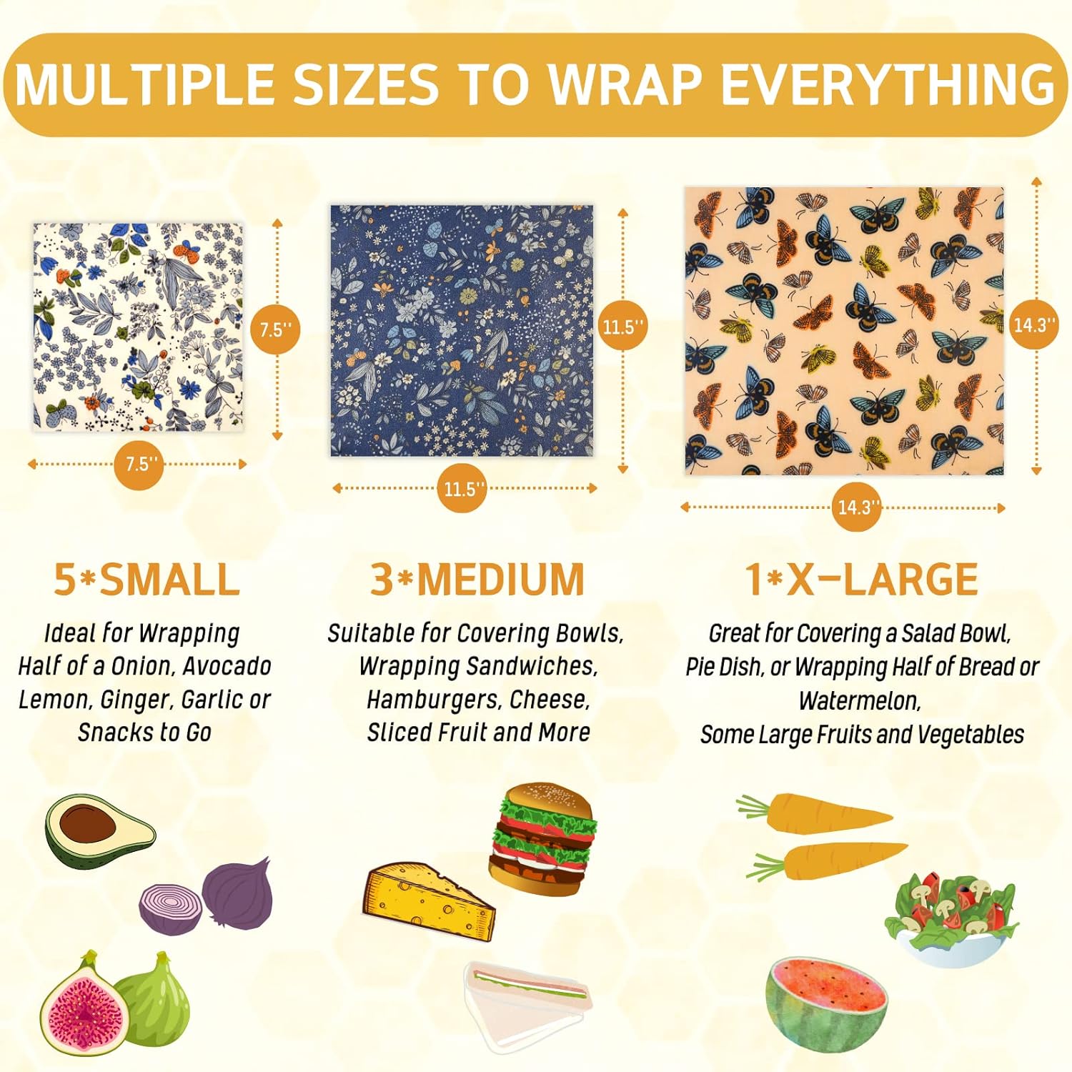 Reusable Beeswax Food Wraps 9  - Beeswax Food Wrap のレビューと価格