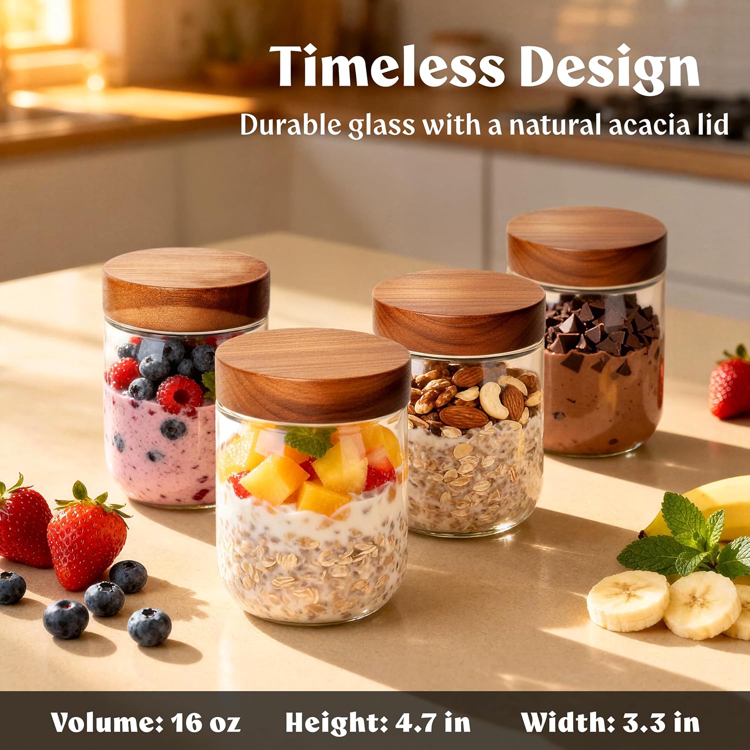 Overnight Oats Containers with - Storage Food Prep のレビューと価格