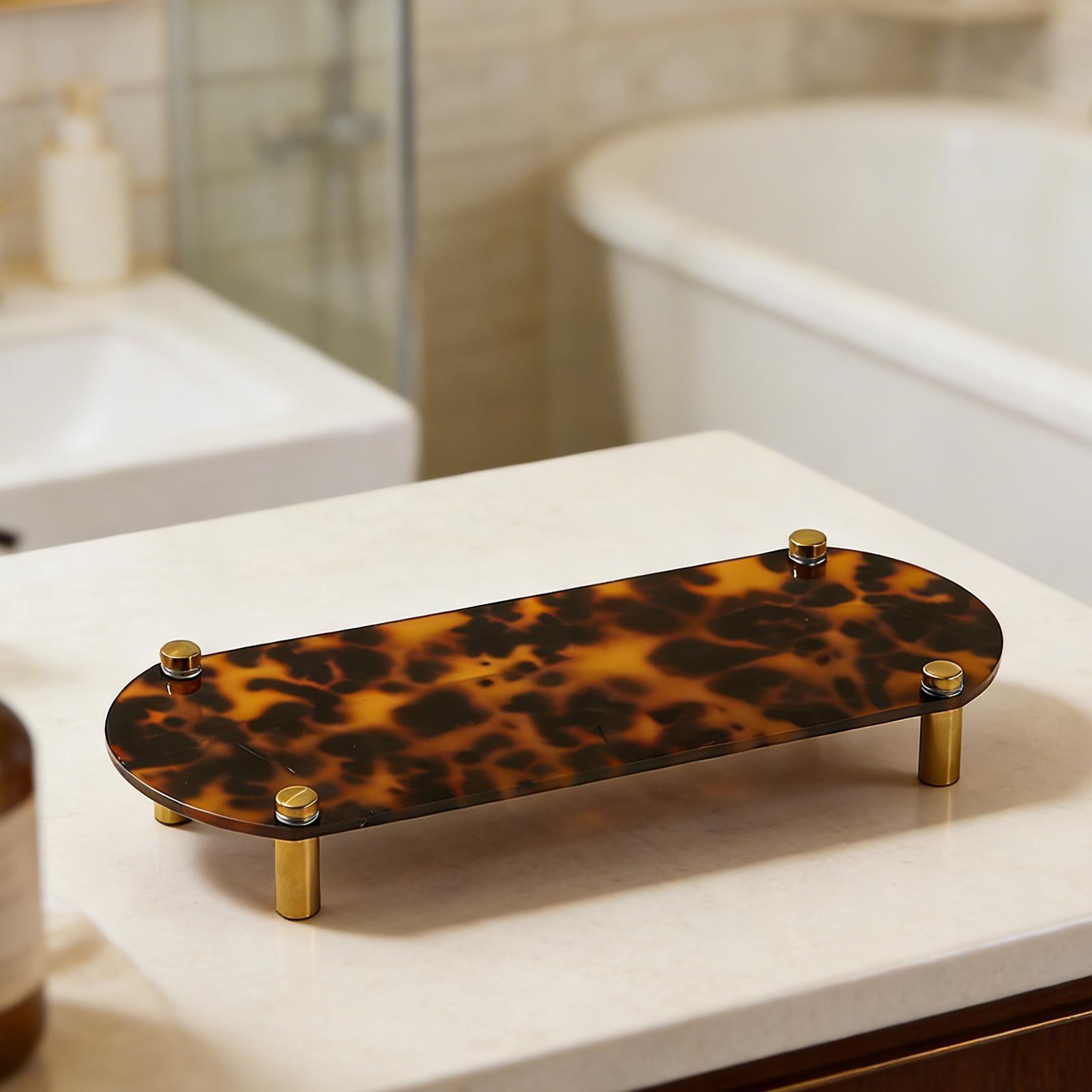 Bathroom Counter Tray Tortoise - Food Storage Home のレビューと価格