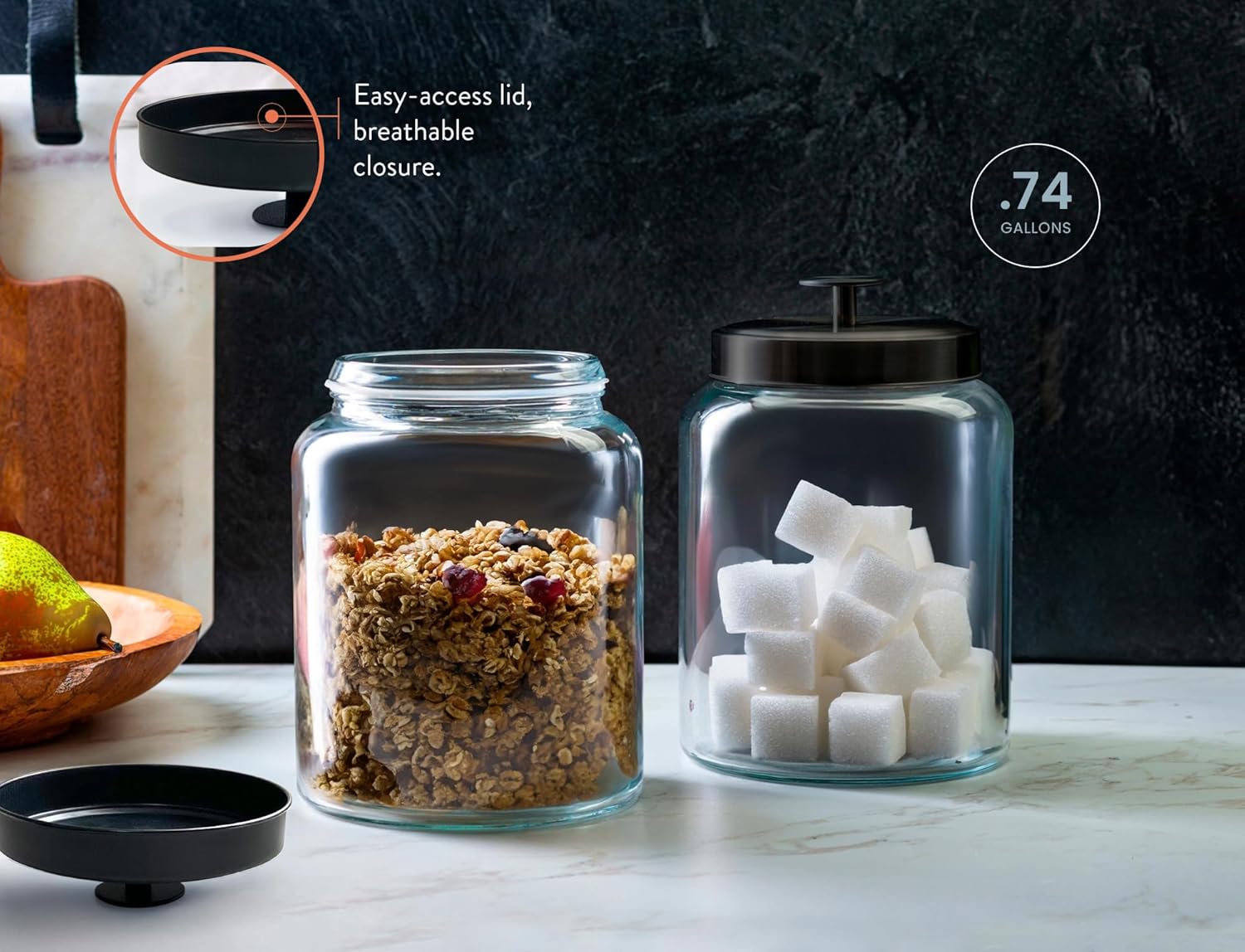 Glass Kitchen Canister Set, Fo - Food Storage For Pantry のレビューと価格