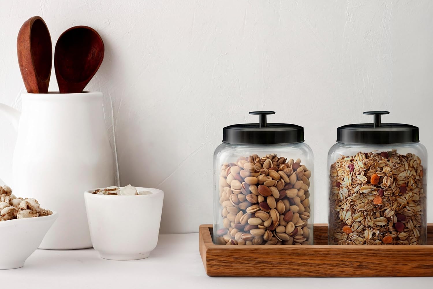 Glass Kitchen Canister Set, Fo - Food Storage For Pantry のレビューと価格