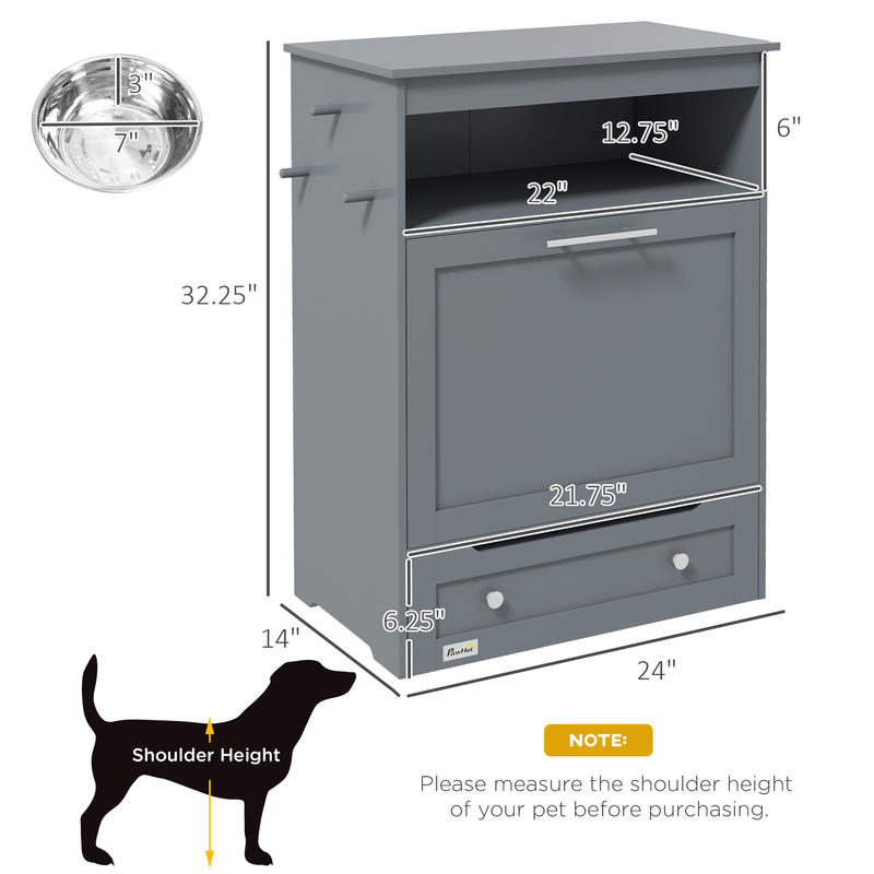 PawHut Pet Feeder Station Stor - Food Storage Cabinet のレビューと価格