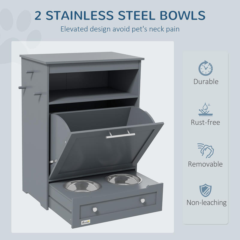PawHut Pet Feeder Station Stor - Food Storage Cabinet のレビューと価格