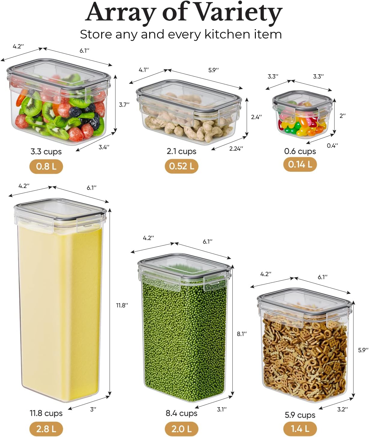 Airtight Food Storage Containe - Food Storage Variety Pack のレビューと価格
