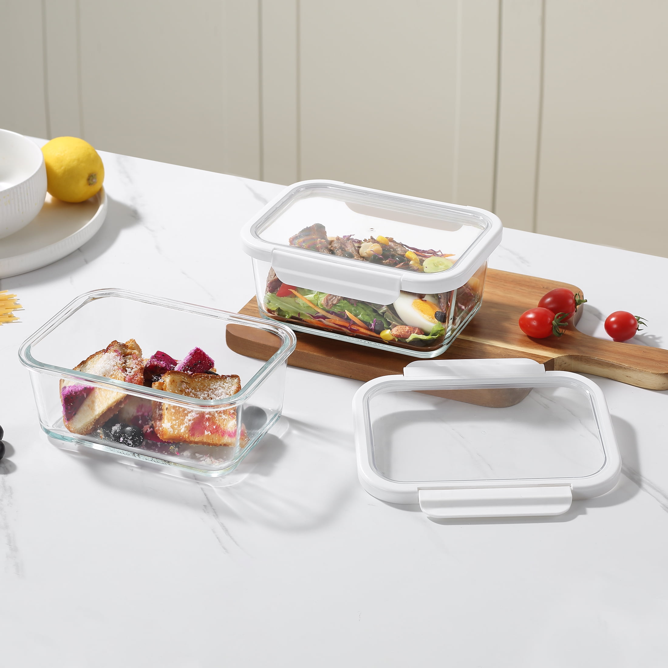 4Cup Rectangle Glass Food Stor - Food Storage For Pantry のレビューと価格