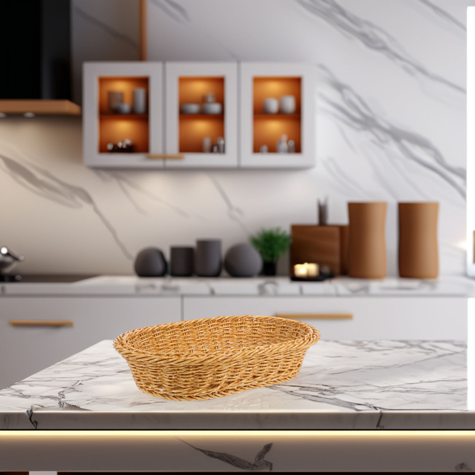 Plastic Woven Oval Bread Baske - Food Storage For Pantry のレビューと価格