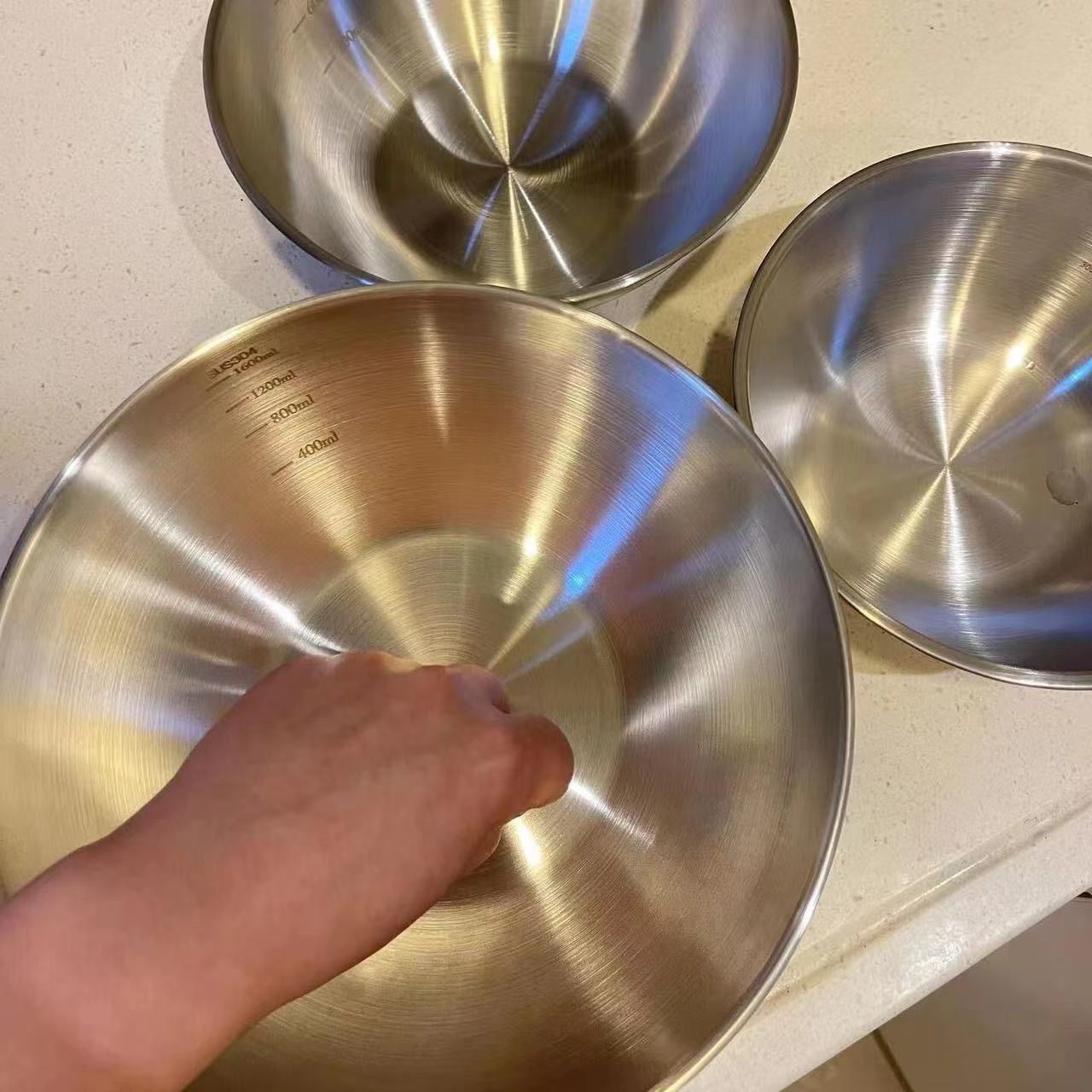1-3 Stainless Steel Bowl Set w - Food Storage Home のレビューと価格