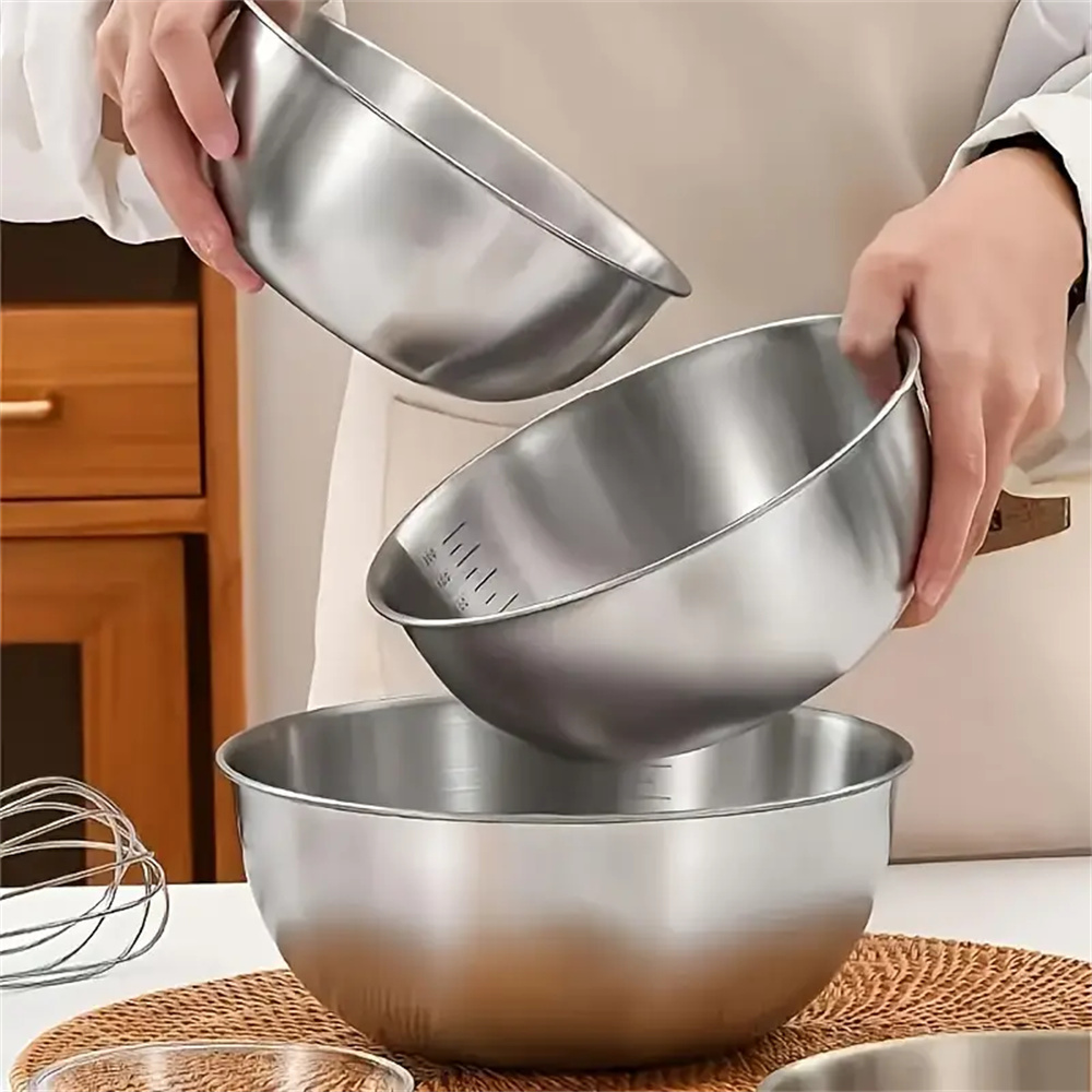 1-3 Stainless Steel Bowl Set w - Food Storage Home のレビューと価格