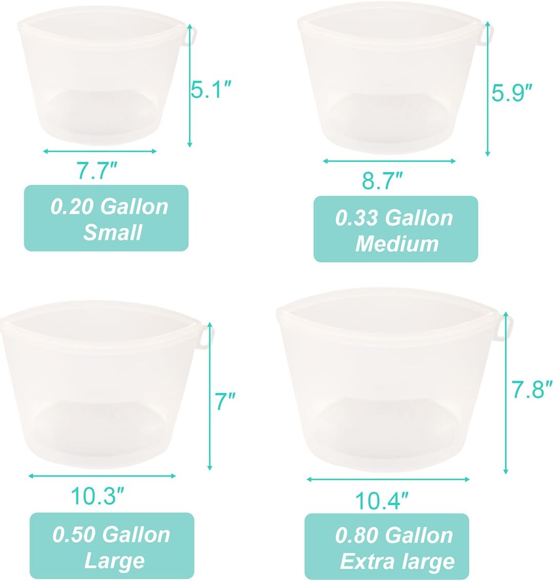 Reusable Silicone Food Storage - Food Storage Reusable Bags のレビューと価格