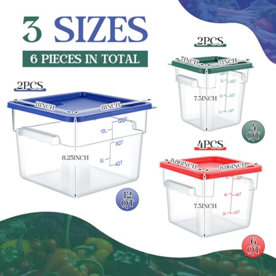8 Set Square Food Storage Cont - Food Storage 4 Quart のレビューと価格