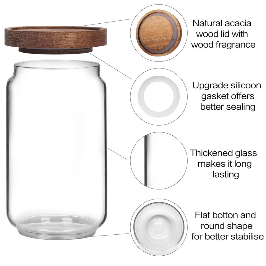 of 6 Glass Pantry Storage Jars - Food Storage For Pantry のレビューと価格