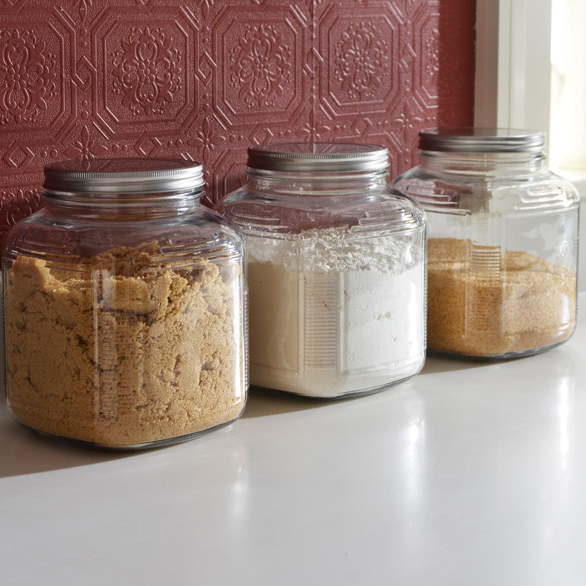 4-Pack Glass Cracker Jars with - Food Storage 4 Quart のレビューと価格