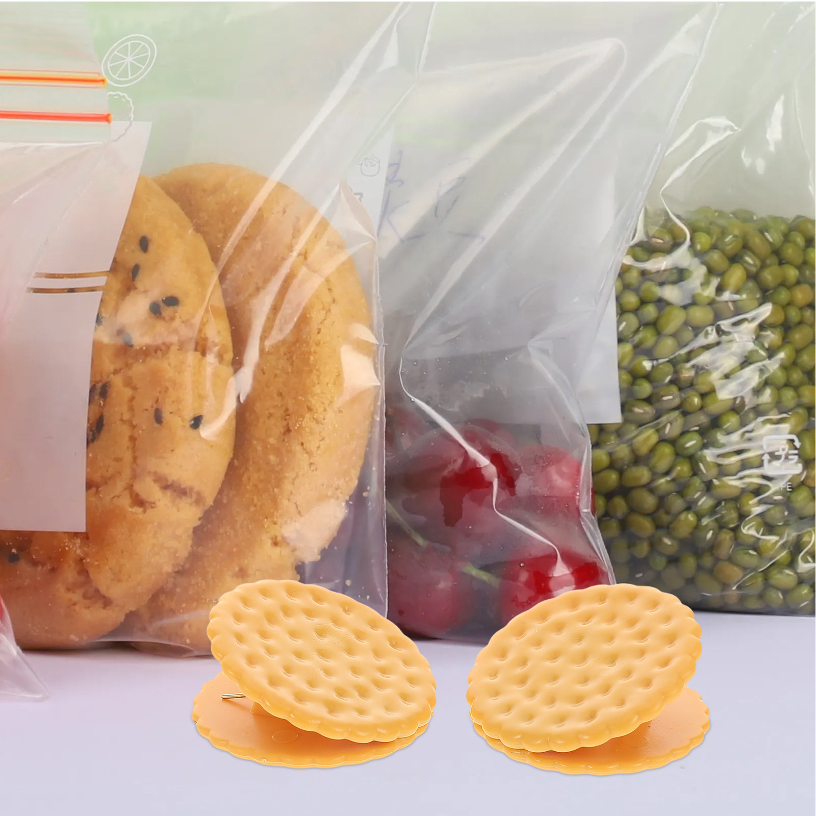 6Pcs Cookie Shaped Sealing Cli - Food Storage Reusable Bags のレビューと価格