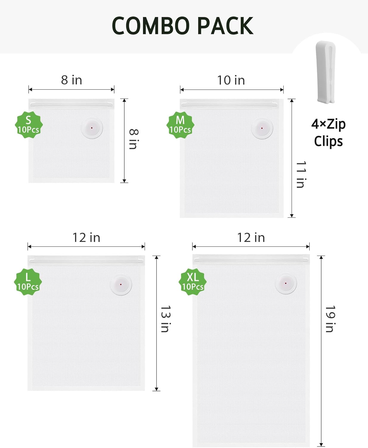 40 Pcs Vacuum Sealer Bags Reus - Food Storage Reusable Bags のレビューと価格