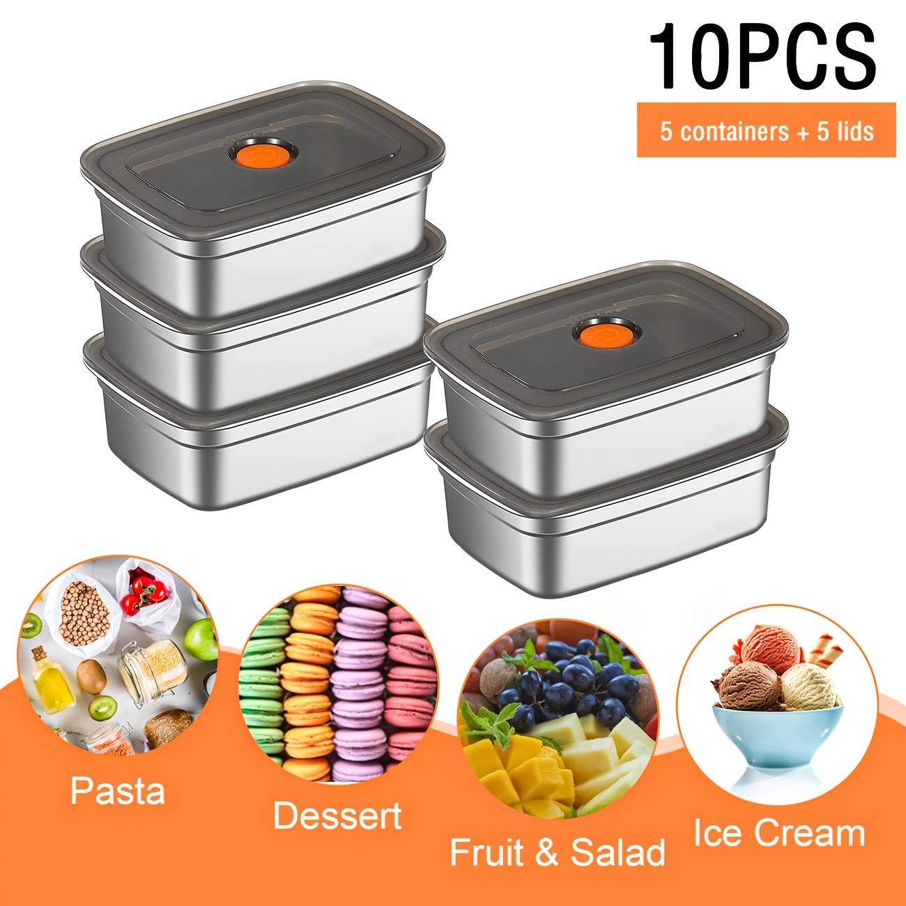 10-Piece Stainless Steel Food  - Food Storage Home のレビューと価格