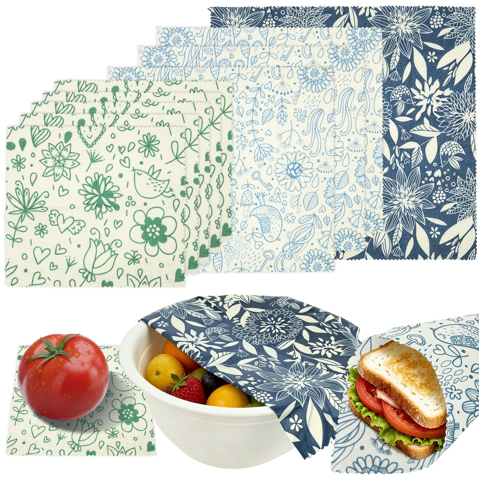 9 Pcs Organic Beeswax Wrap Reu - Beeswax Food Wrap のレビューと価格