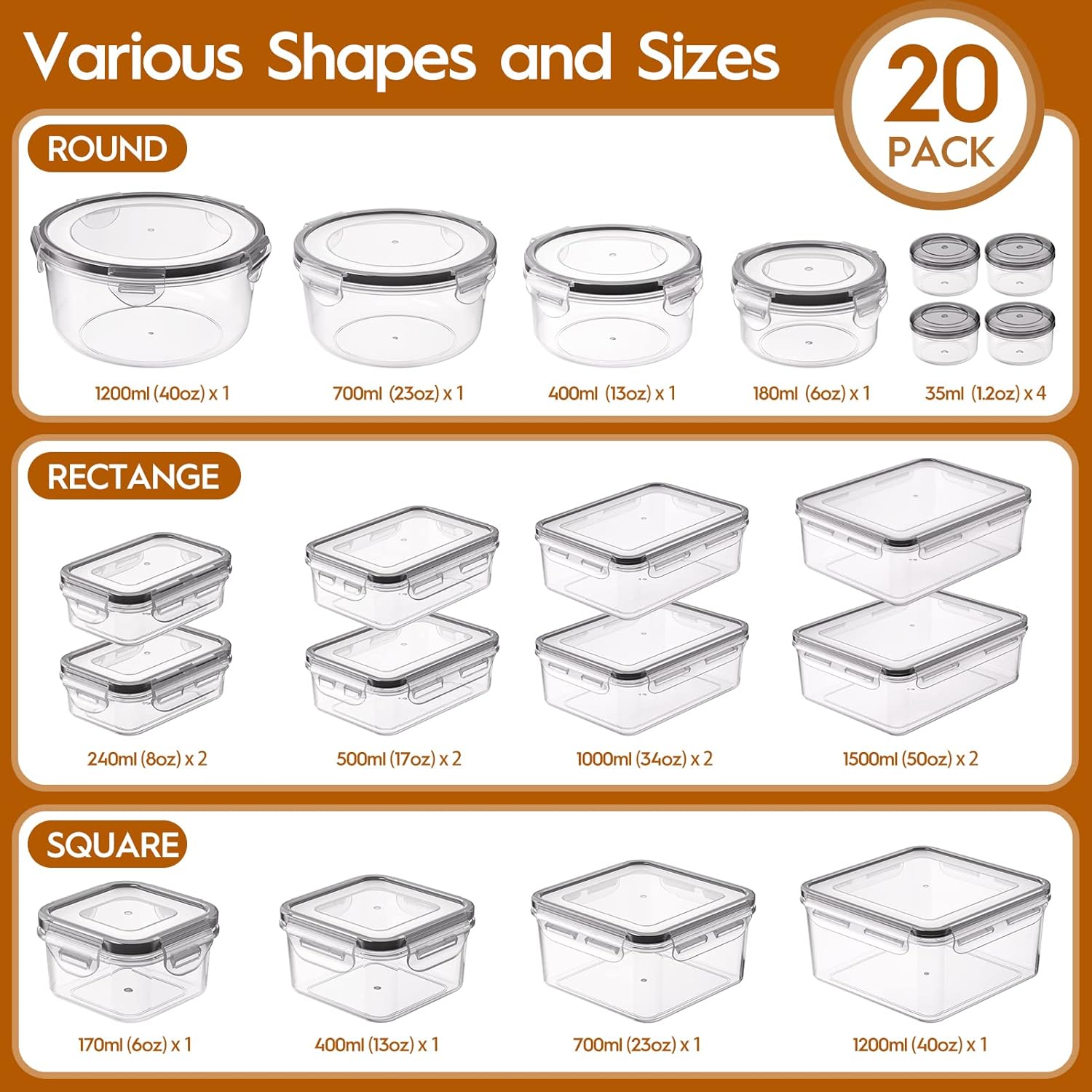 40-Piece Airtight Food Storage - Food Storage With Lids のレビューと価格