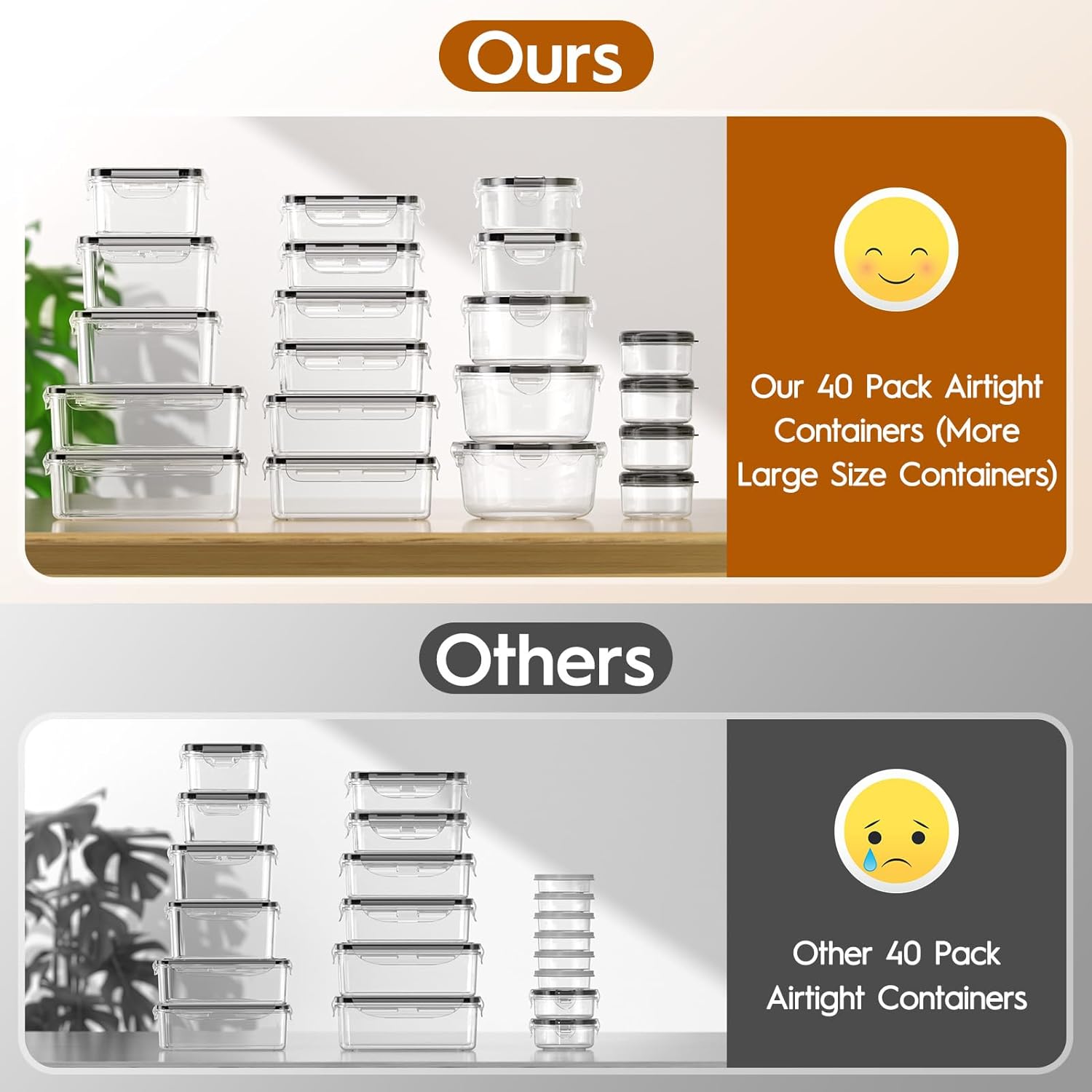 40-Piece Airtight Food Storage - Food Storage With Lids のレビューと価格