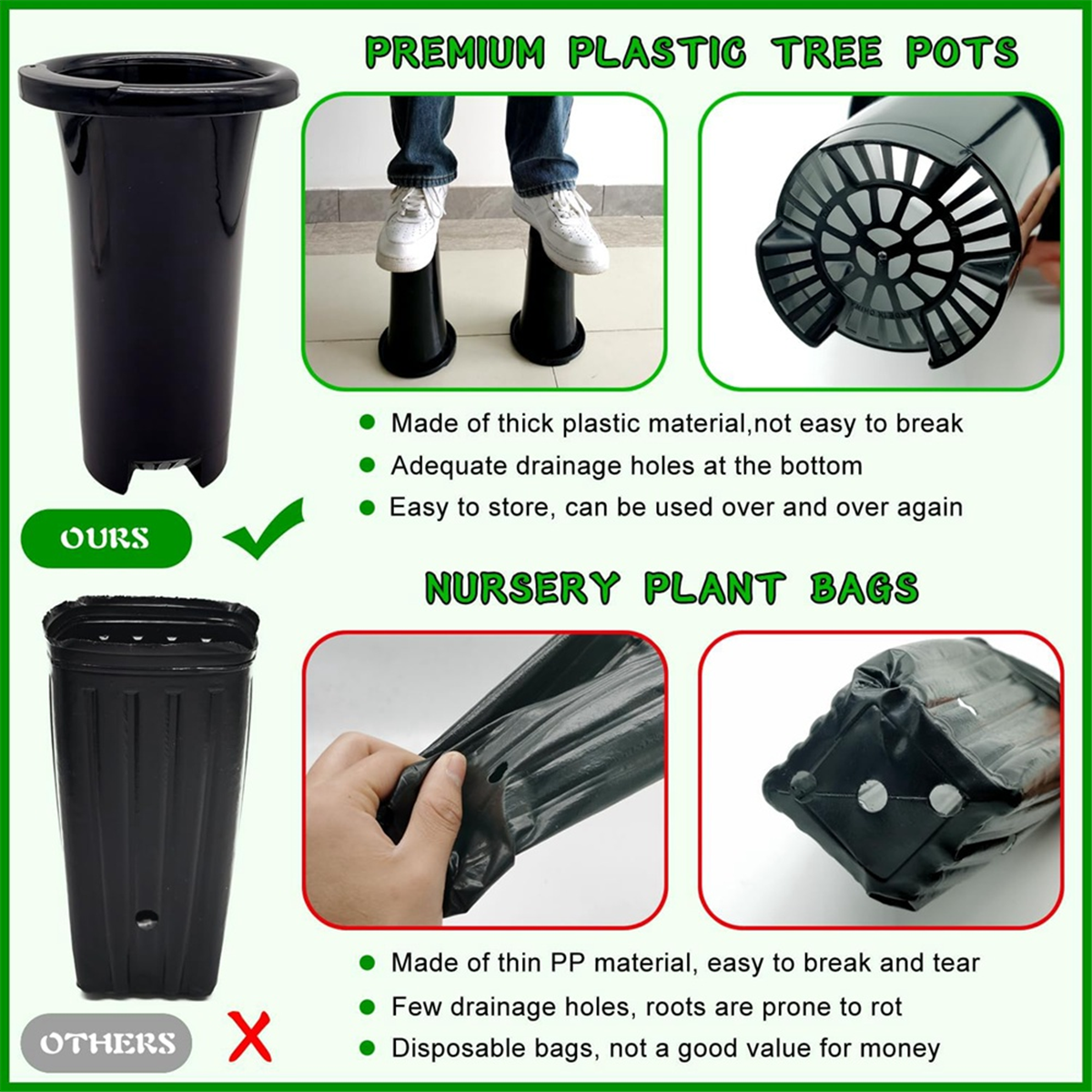 10Pcs Plastic Deep Plant Nurse - Food Storage Plants のレビューと価格