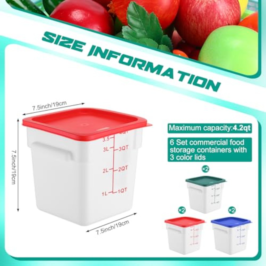 6 Pieces 4 Quart Commercial Fo - Food Storage 4 Quart のレビューと価格