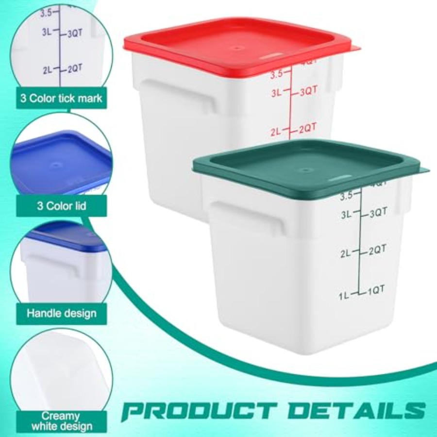 6 Pieces 4 Quart Commercial Fo - Food Storage 4 Quart のレビューと価格